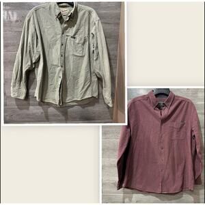 Vtg Woolrich Sportsman Chamois Shirt Men’s XL Burgundy & Gray Bundle Of 2